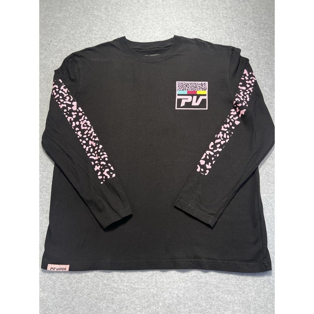 Pit Viper Son of Peach Long Sleeve T-Shirt Men's Size Large Black 100% Cotton